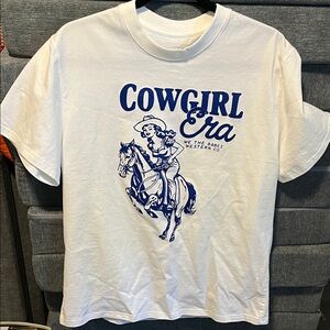 Cowgirl Era White and Blue Women’s T-Shirt